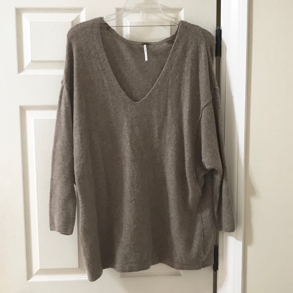 Free People oversized vneck sweater